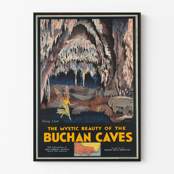 Vintage poster wall decoration Buchan Caves