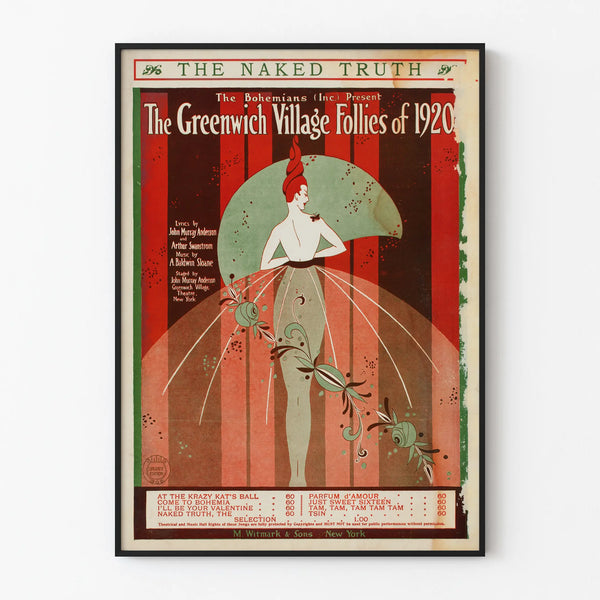 Vintage poster The Naked Truth Follies of Greenwich Village 1920