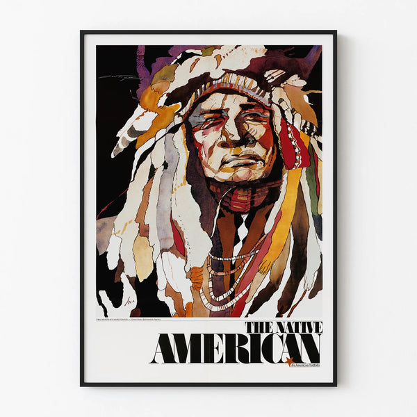 Decorative Poster The Native American - Artistic Colorful Portrait