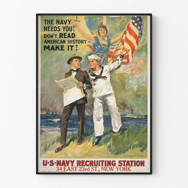 Vintage American Navy Recruitment Poster Wall Decoration