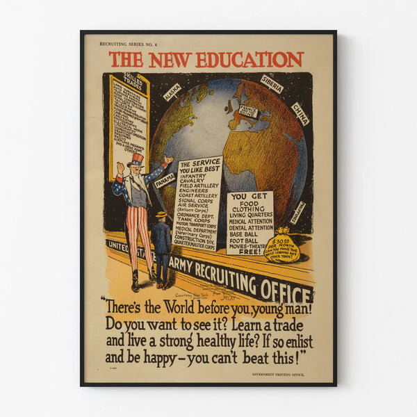 Vintage Recruitment Poster of the American Army The New Education