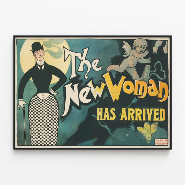 Vintage Decorative Poster The New Woman Has Arrived — framed artwork on a wall