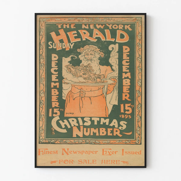 Vintage poster The New York Herald December 1895 for wall decoration