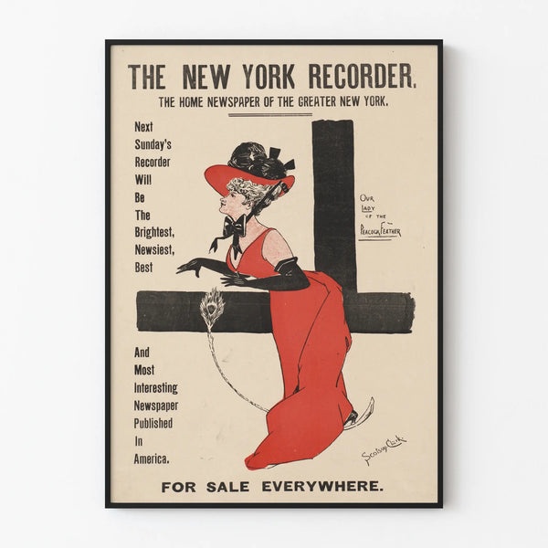 Vintage poster The New York Recorder for wall decoration