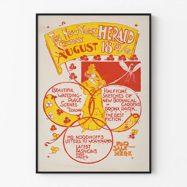 Vintage Poster New York Sunday Herald 1895