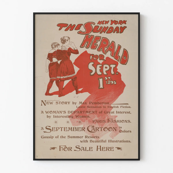 Vintage poster The New York Sunday Herald - September 1, 1895