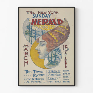 Vintage Poster New York Sunday Herald 1896