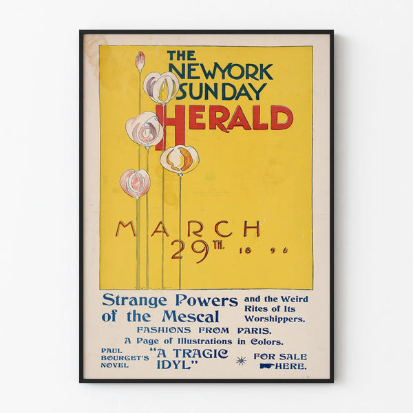 Vintage poster of The New York Sunday Herald, March 29, 1896