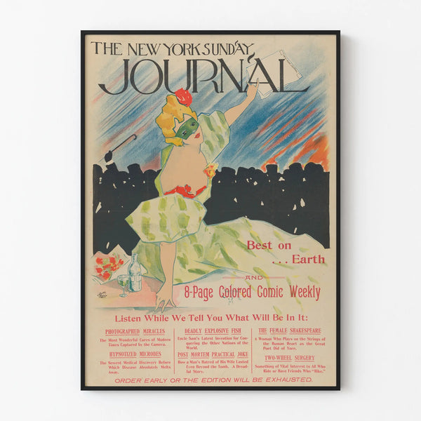 Vintage poster of The New York Sunday Journal for wall decoration