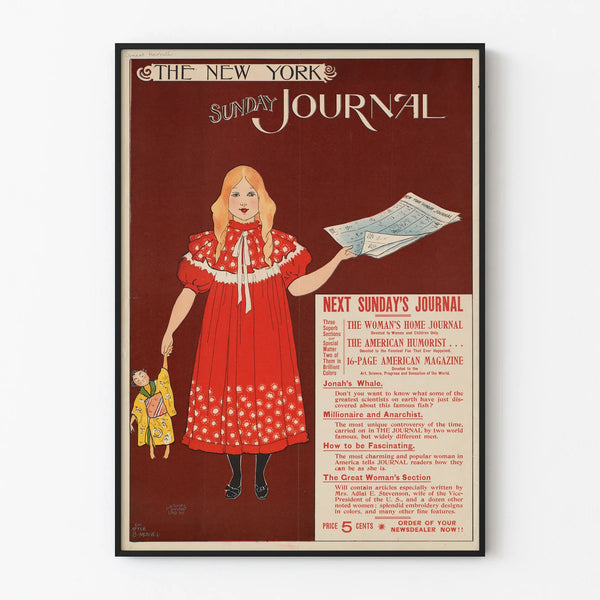 Vintage Poster The New York Sunday Journal for Wall Decoration