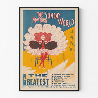 Vintage Poster The New York Sunday World Jan 19th