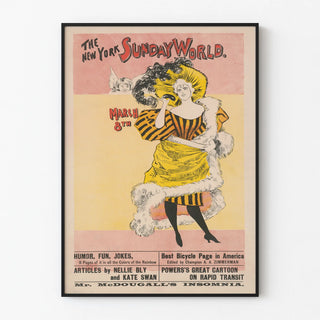 Vintage poster The New York Sunday World 8 March - Fashion and elegance illustration