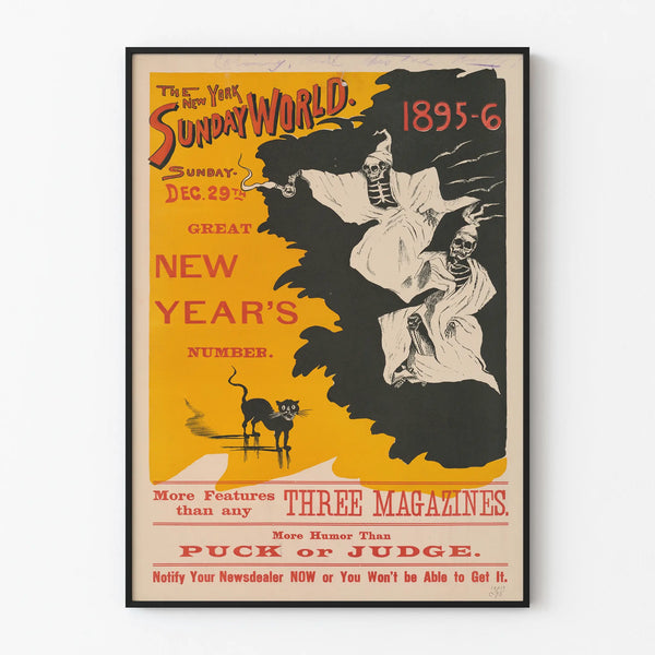 Vintage New York Sunday World Poster 1895-1896 - Retro Wall Decoration
