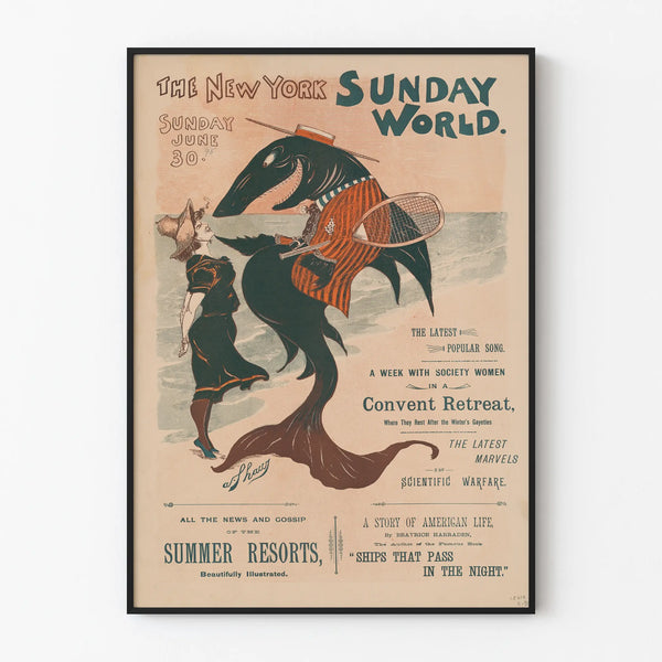 Vintage poster The New York Sunday World - Original and decorative illustration