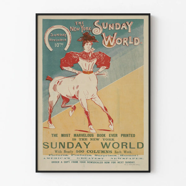 Vintage poster The New York Sunday World, November 10, 1895 edition