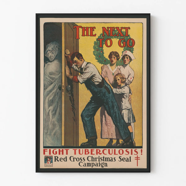 Vintage poster against tuberculosis - Red Cross prevention poster