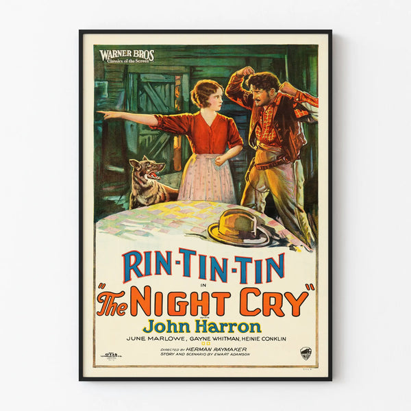 Vintage poster Rin Tin Tin The Night Cry Warner Bros