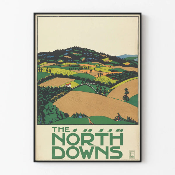 Vintage Poster The North Downs - Retro Style Wall Decoration