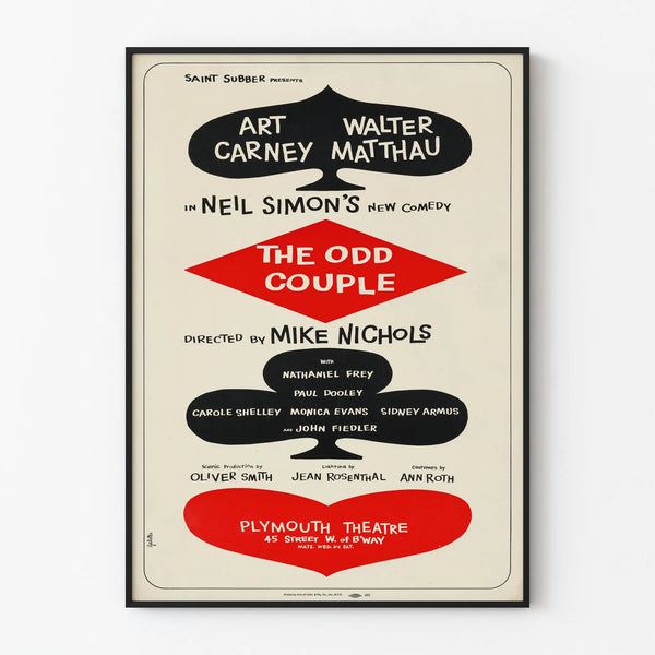 Poster The Odd Couple - Vintage Theater Wall Decoration