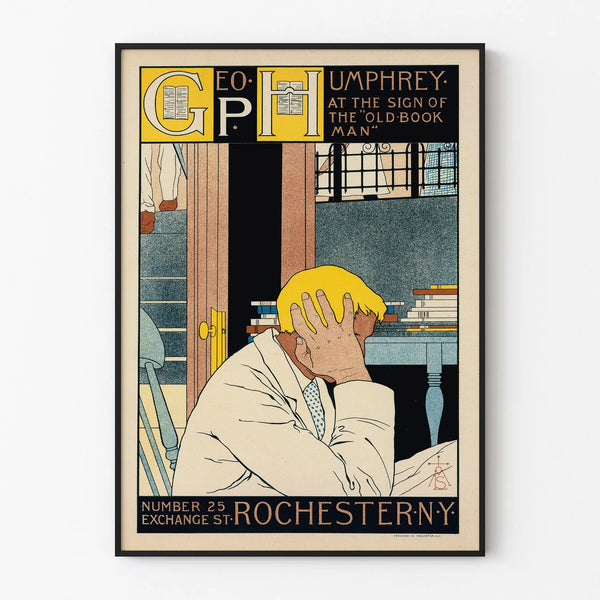 Vintage Poster The Old Book Man - Retro and Artistic Wall Decoration