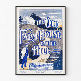 Vintage Poster The Old Farmhouse on the Hill