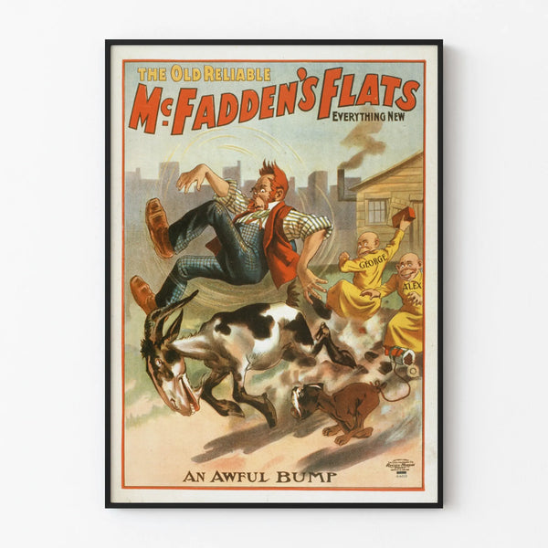 Vintage McFadden's Flats Poster - Humorous Retro Decor