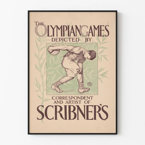 Vintage Olympic Games Discus Poster - Sports Wall Decoration