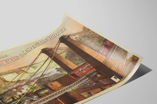 Vintage poster of the Suspension Bridge and Niagara Falls — artwork view