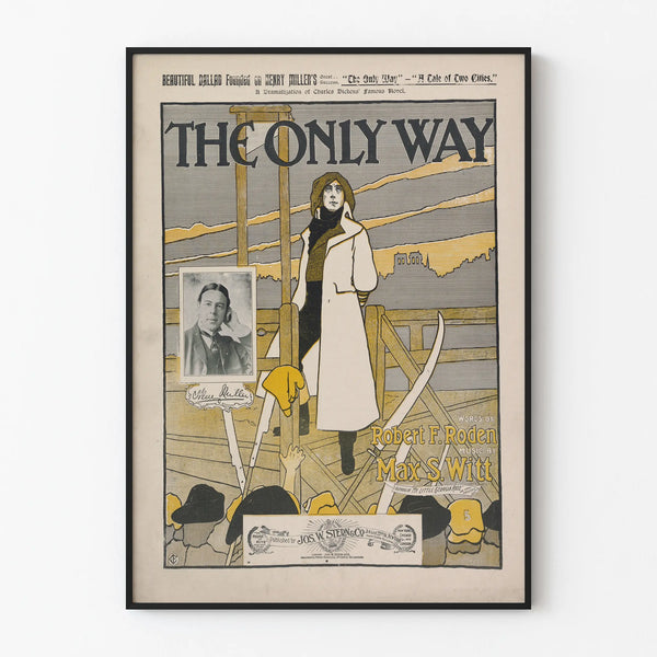 Vintage poster The Only Way for wall decoration