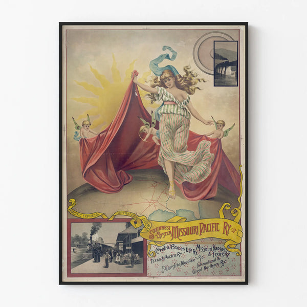 Vintage Poster The Pacific Express Missouri Pacific Railway