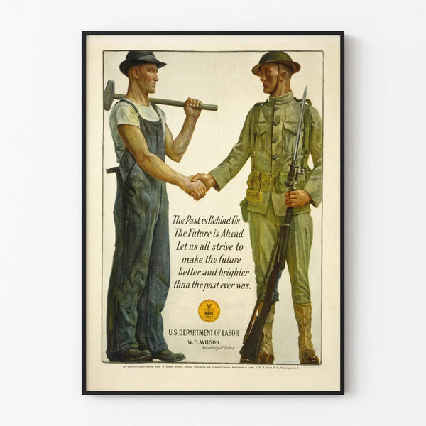 Vintage Wall Poster The Past Is Behind Us - Inspiration and Unity