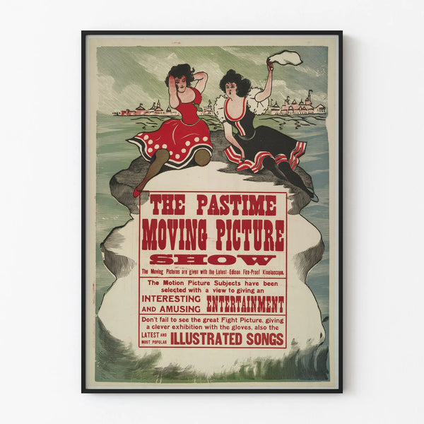 Vintage Poster The Pastime Moving Picture Show Wall Decoration