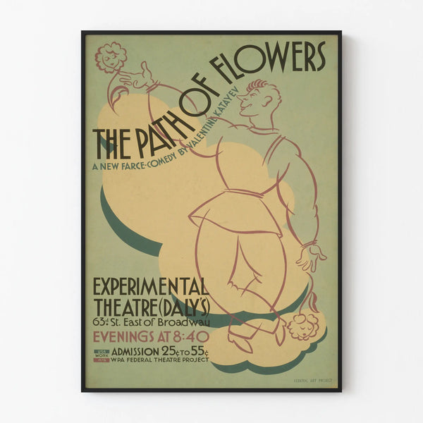 Vintage theater poster The Path of Flowers wall decoration