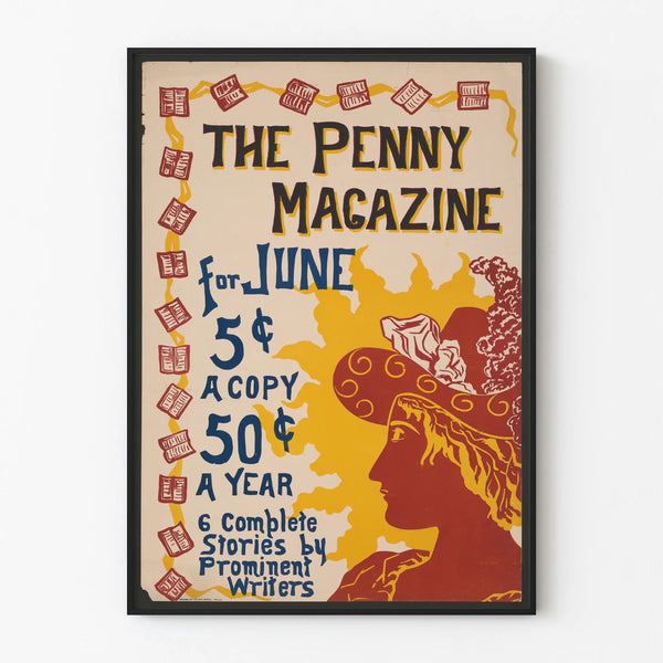 Vintage Poster The Penny Magazine June - Retro Wall Decoration