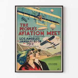 Vintage Aviation Poster 1912 - The People's Aviation Meet Los Angeles