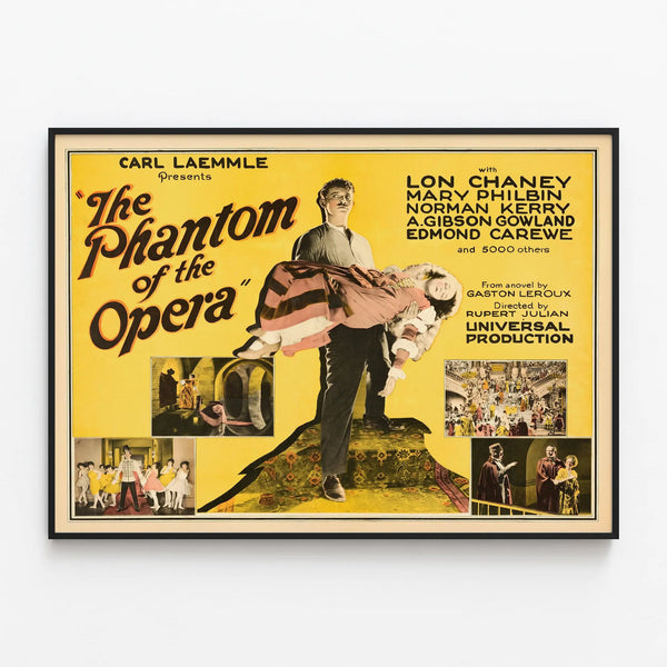 Vintage poster The Phantom of the Opera classic cinema wall decoration — framed artwork on a wall