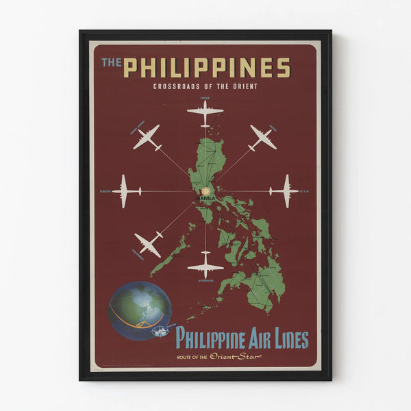 Vintage poster Philippines Philippine Air Lines Route of the Orient Star