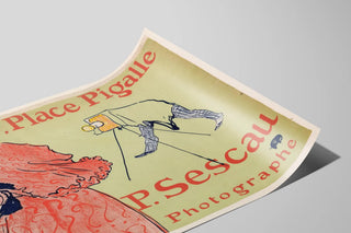 Vintage poster of Place Pigalle Photographer P. Sescau — artwork view