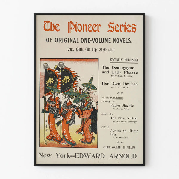 Vintage poster The Pioneer Series for literary wall decoration