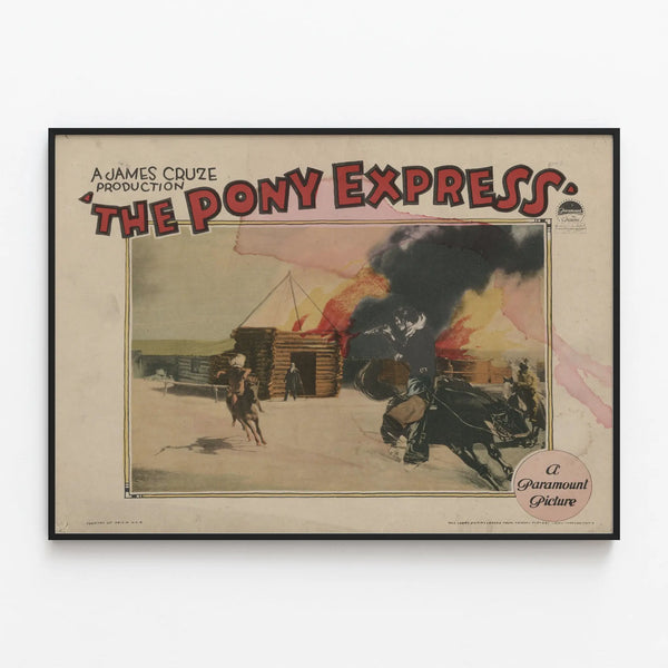 Vintage Poster The Pony Express - Western Wall Decoration — framed artwork on a wall