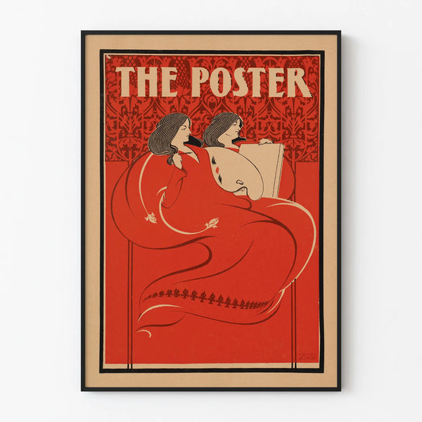 Vintage decorative poster The Poster in red and black