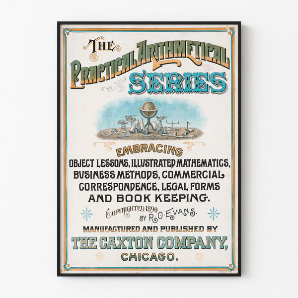 Vintage educational poster on practical arithmetic mathematics