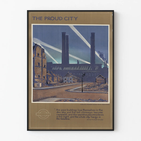 Vintage Chelsea Power House Poster - Industrial Wall Decoration