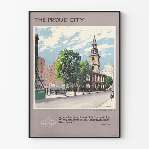 Decorative Poster of St. Clement Danes Church - The Proud City