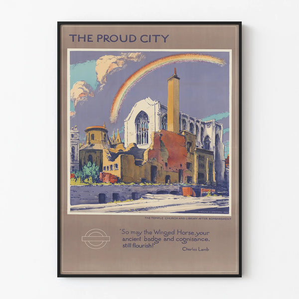 Decorative Poster The Proud City - Temple Church and Library After Bombing