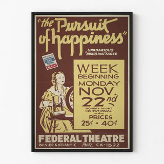 Vintage theater poster The Pursuit of Happiness