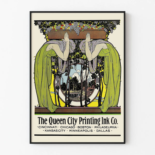 Vintage poster The Queen City Printing Ink Co. - Retro wall decoration