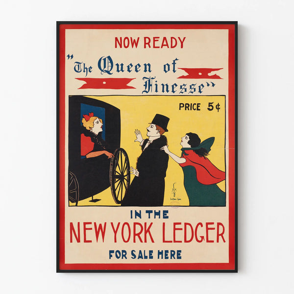 Vintage poster The Queen of Finesse New York Ledger