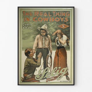 Vintage Western Comedy Poster The Real Taing in Cowboys