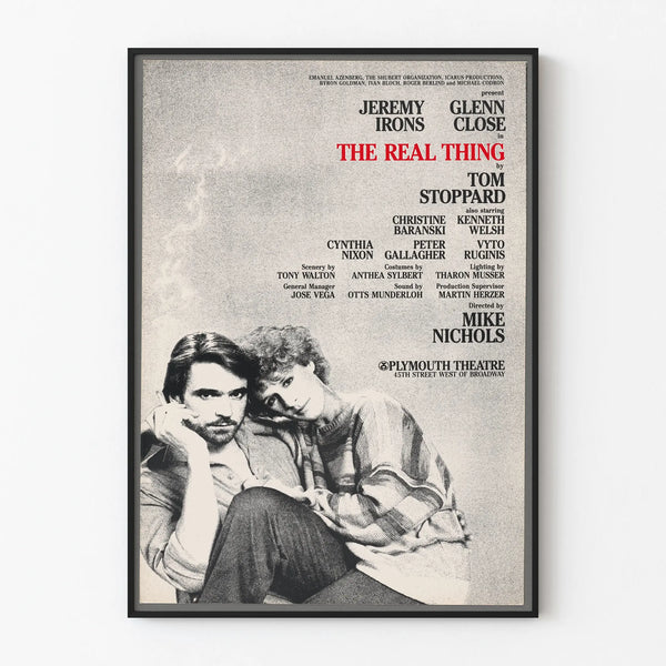 Vintage wall decoration poster The Real Thing with Jeremy Irons and Glenn Close